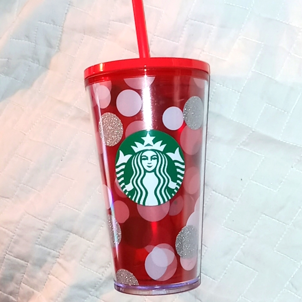 Starbucks insulated cup with lid and straw